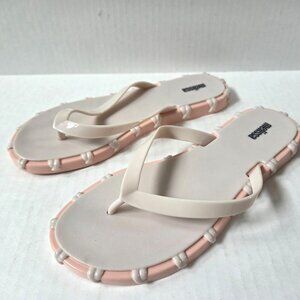 Melissa Ana Beige Pink Slides Flip Flop Sandals Scented Womens 9